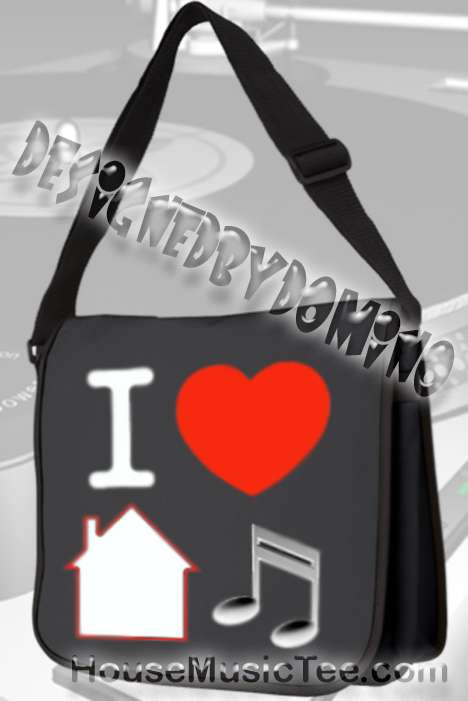 i love house music logo. I LOVE HOUSE MUSIC DJ / Messenger / Record / Laptop